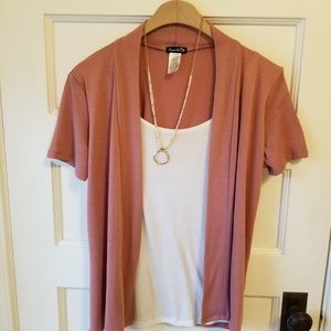 Short Sleeve Sweater w/ White Undershirt